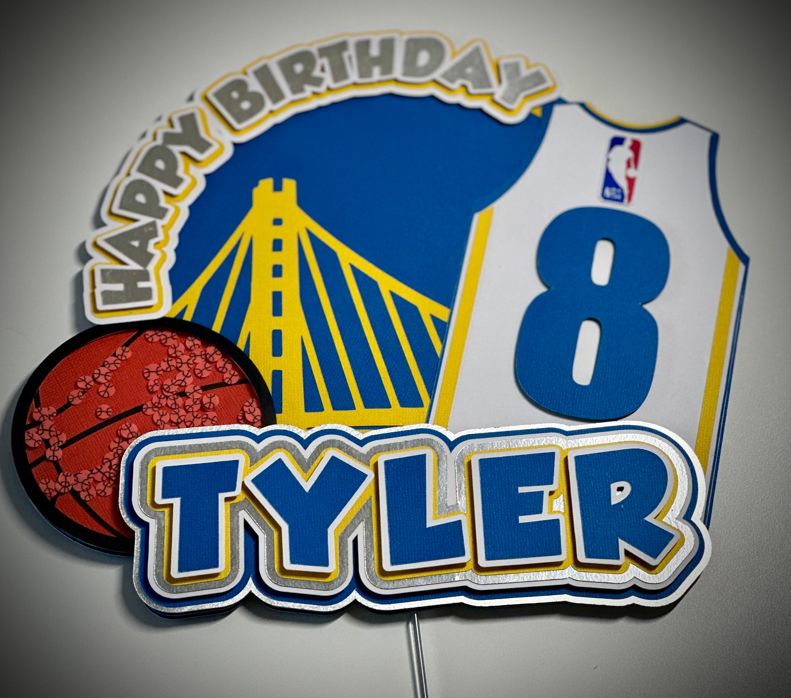 Golden State Warrior Cake Topper Etsy