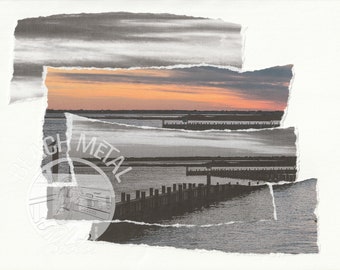 Fractured Photomontage - Hand Torn Artwork - Bay Sunset