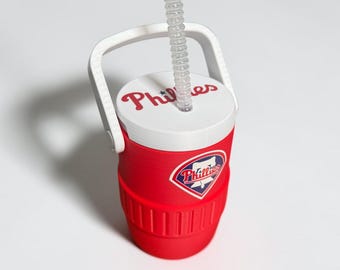Philadelphia Phillies Can Cooler Koozie – 3D Printed w/ Straw Lid