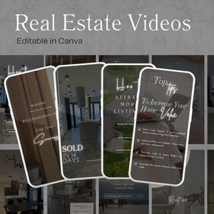 100 Real Estate Branding Instagram Reels Videos, Realtor Marketing Canva Template, Luxury Realtor Templates, Reels Bundle Template