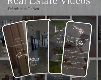 100 Real Estate Branding Instagram Reels Videos, Realtor Marketing Canva Template, Luxury Realtor Templates, Reels Bundle Template
