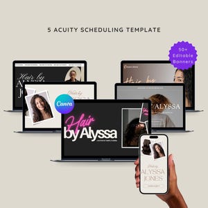 5 Acuity Scheduling Template Hair Stylist | Acuity Scheduling Booking Site Bundle | Hair Stylist | Hair Stylist Branding | Lash Nails Braid