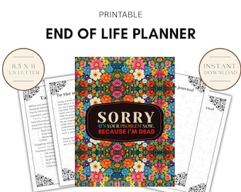 End Of Life Planner Printable, When I Die Printable Planner, Emergency Binder, Estate Planning Binder, Important Document Organizer