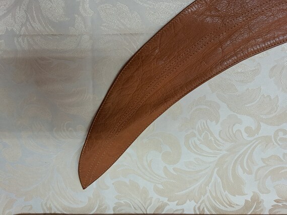 Vintage Tan Soft Leather Curved Belt - image 7