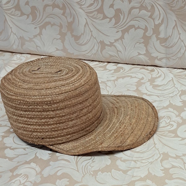 Vintage Fiorucci Straw Sun Casquette-type Hat or Cap with Long Visor