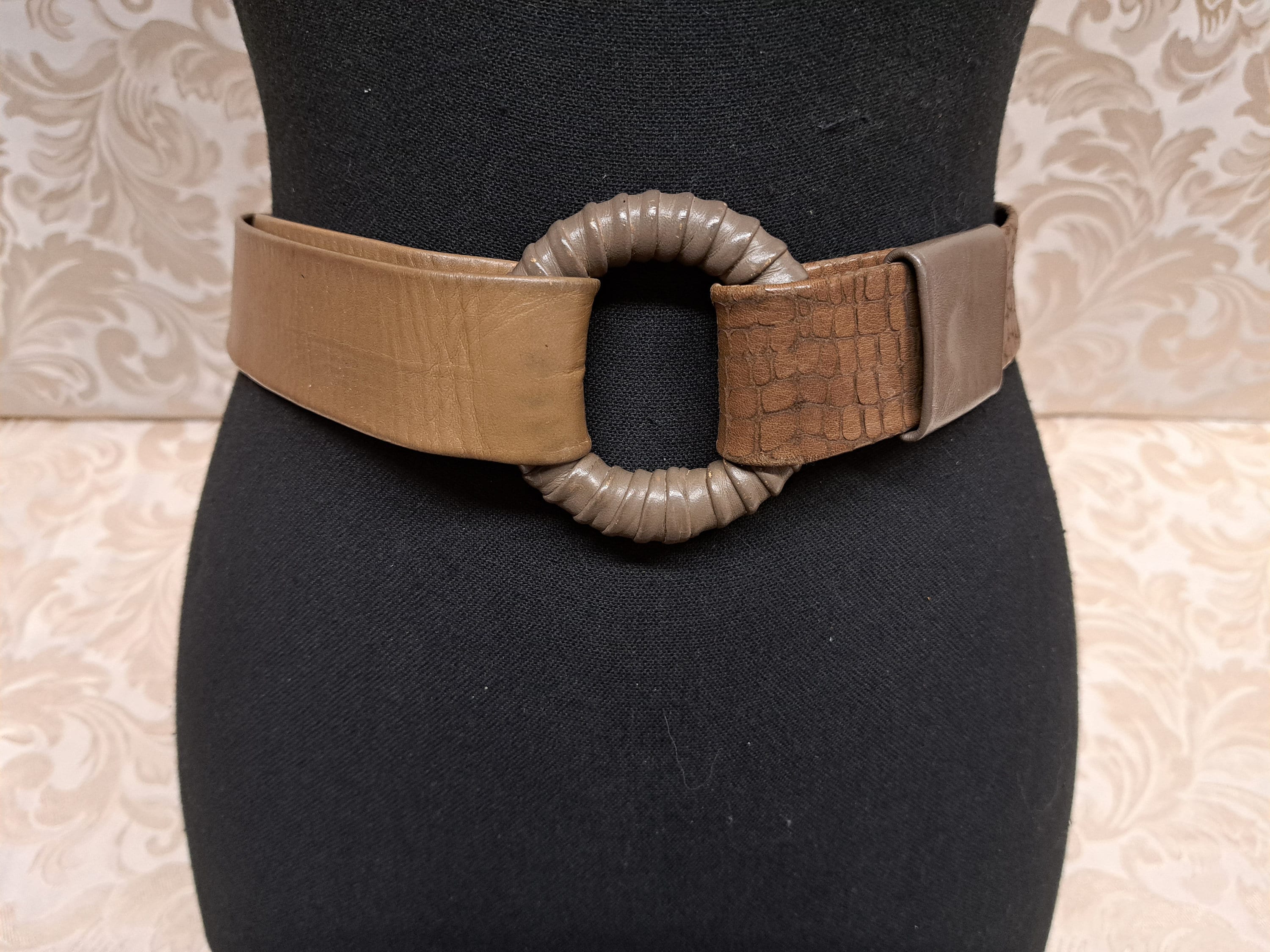 Vintage Hans Koch Original Handmade Brown and Tan Leather 
