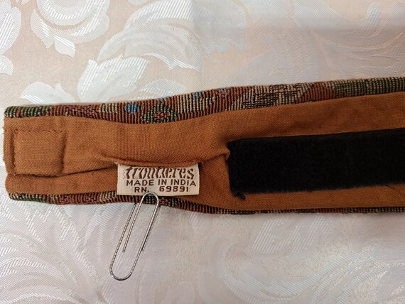 Unique Vintage Rust Tapestry Patterned Cloth Belt… - image 6