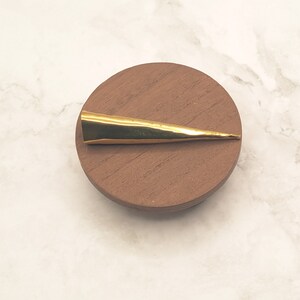 Vintage 1990s Handmade Brass Horn Pin