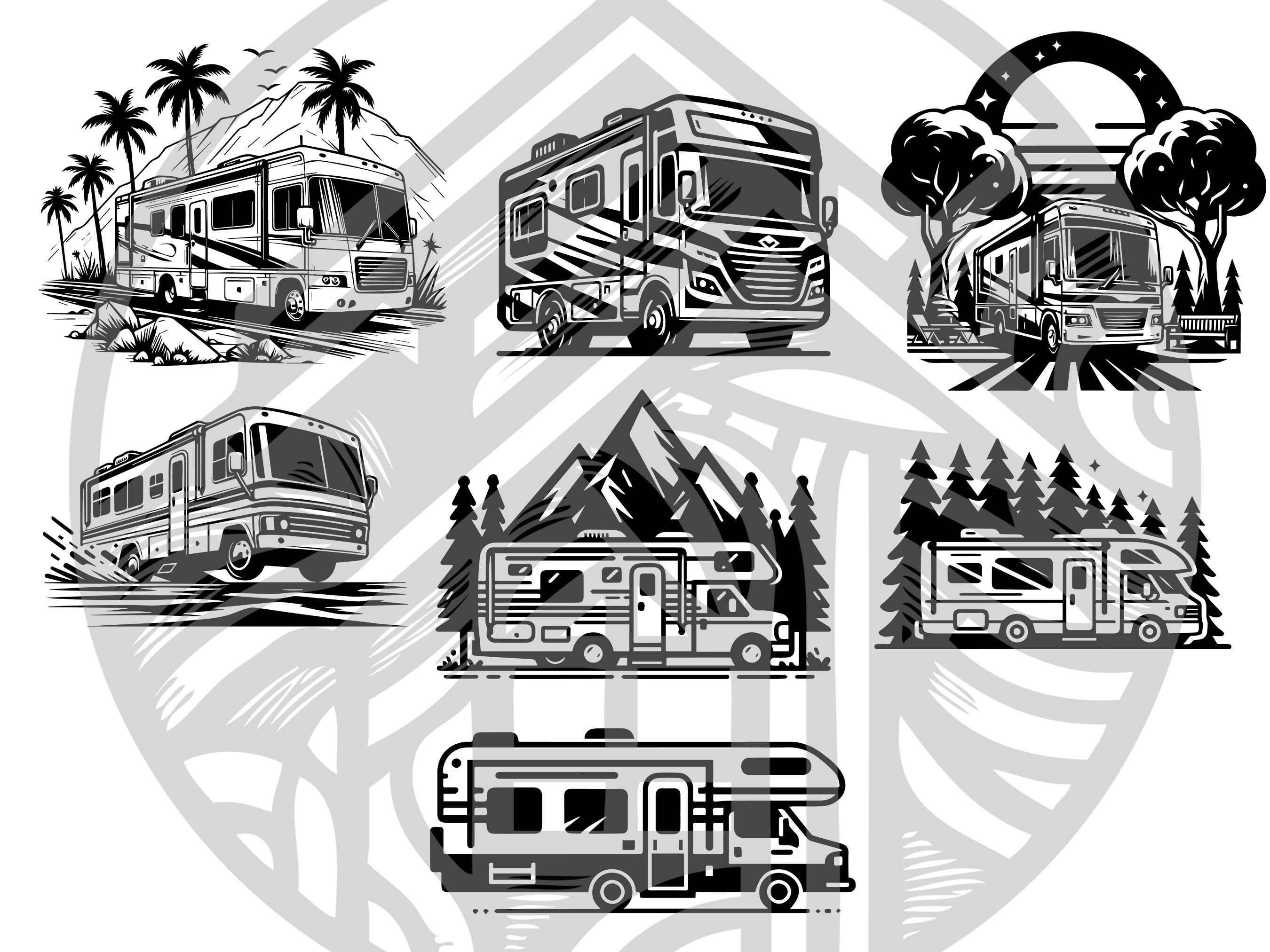 RV SVG Bundle, Motorhome Svg, Camper Svg, Travel Trailer SVG, Camping ...