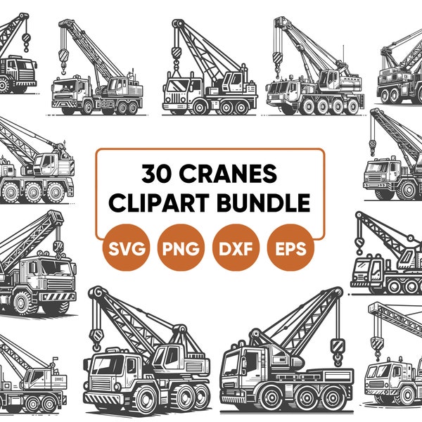 Crane SVG, Crane Clipart, Construction Clipart, svg png eps dxf, Crane PNG, Crane EPS, Construction png, Crane Vector, Scrpbooking files