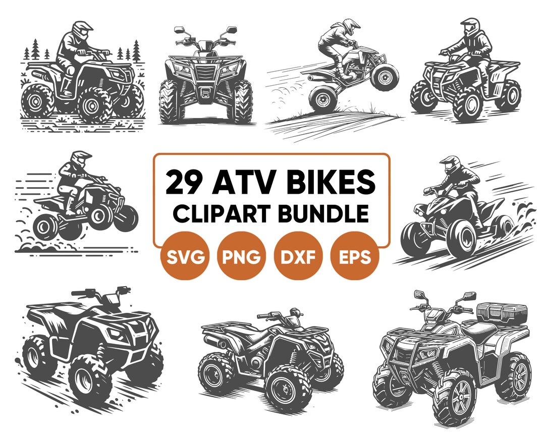 ATV Clipart Bundle, ATV Vector Art, ATV Vehicle Svg, Atv Png, Offroad ...