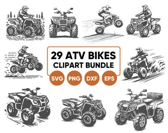 ATV Clipart Bundle, ATV Vehicle svg, Offroad png, quad bike clipart, atv rider, svg png eps dxf, Commercial Rights
