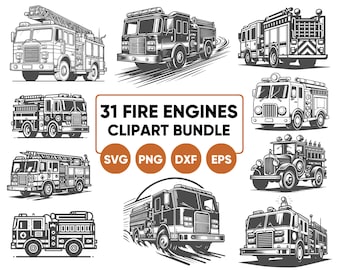 Fire Truck SVG, Fire Engine SVG Bundle, Fire Truck Vector, Firefighter png svg, Fire Station Clipart, svg png dxf eps, Fireman SVG
