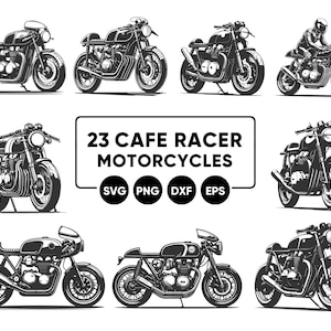 Cafe Racer SVG, Cafe Racer Clipart, Motorrad SVG, Vintage Retro Motorräder, Cafe Racer Vektor, svg png dxf eps, Instant Download