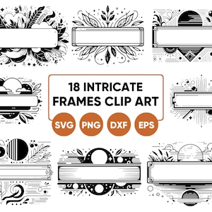 Decorative Frames Clipart Bundle, Frames SVG, Png Eps Dxf Svg, Instant ...