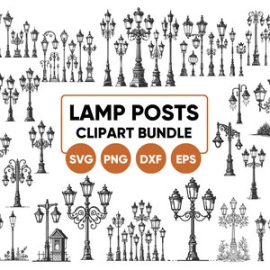 Lampadaire Clipart, Clipart lampadaire, lampadaire SVG, svg png eps dxf, Silhouette lampe, lampadaire vintage PNG, lampadaire vintage