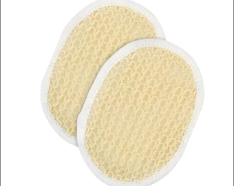 Dischetti esfolianti per il corpo in luffa naturale (confezione da 4) | Spugna esfoliante per il bagno | Spazzola detergente profonda per la doccia | Regalo spa ecologico per donne
