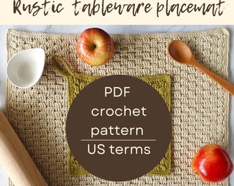Mantel rústico - Patrón de crochet - Mantel, tapete para secar platos, paño de cocina / mantelería, hogar ecológico, artículos para el hogar / PDF, descarga digital
