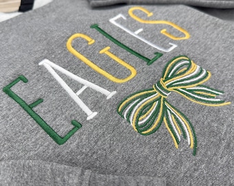 Local Team Logo Embroidered Sweatshirt - Heavyweight Varsity Pullover, Custom Athletic Wear, Present for Alumni