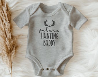 Embroidered Future Hunting Buddy, Pregnancy Reveal to Dad, Dad's Hunting Buddy, Hunting Baby Announcement, Papa's Hunting Buddy, Boy Clothes
