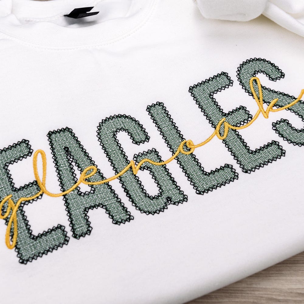 Embroidered School Mascot Crewneck Sweatshirt, College University Shirt, High School Sweatshirt, Sorority Gift, Spirit Wear New Fashion