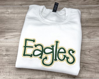 3D Puff Embroidered Team Sweatshirt, Custom School Mascot Crewneck, College Spirit Wear, Gift for Student