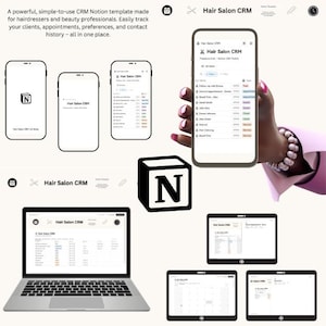 Notion CRM Template for Hairdressers & Beauty Professionals | Client Management System | Hair Stylist Organizer | Digital Download