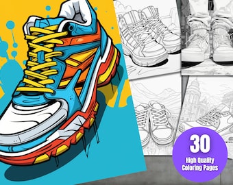 Sneaker Coloring Book: Shoe Art Activity (Digital Download)
