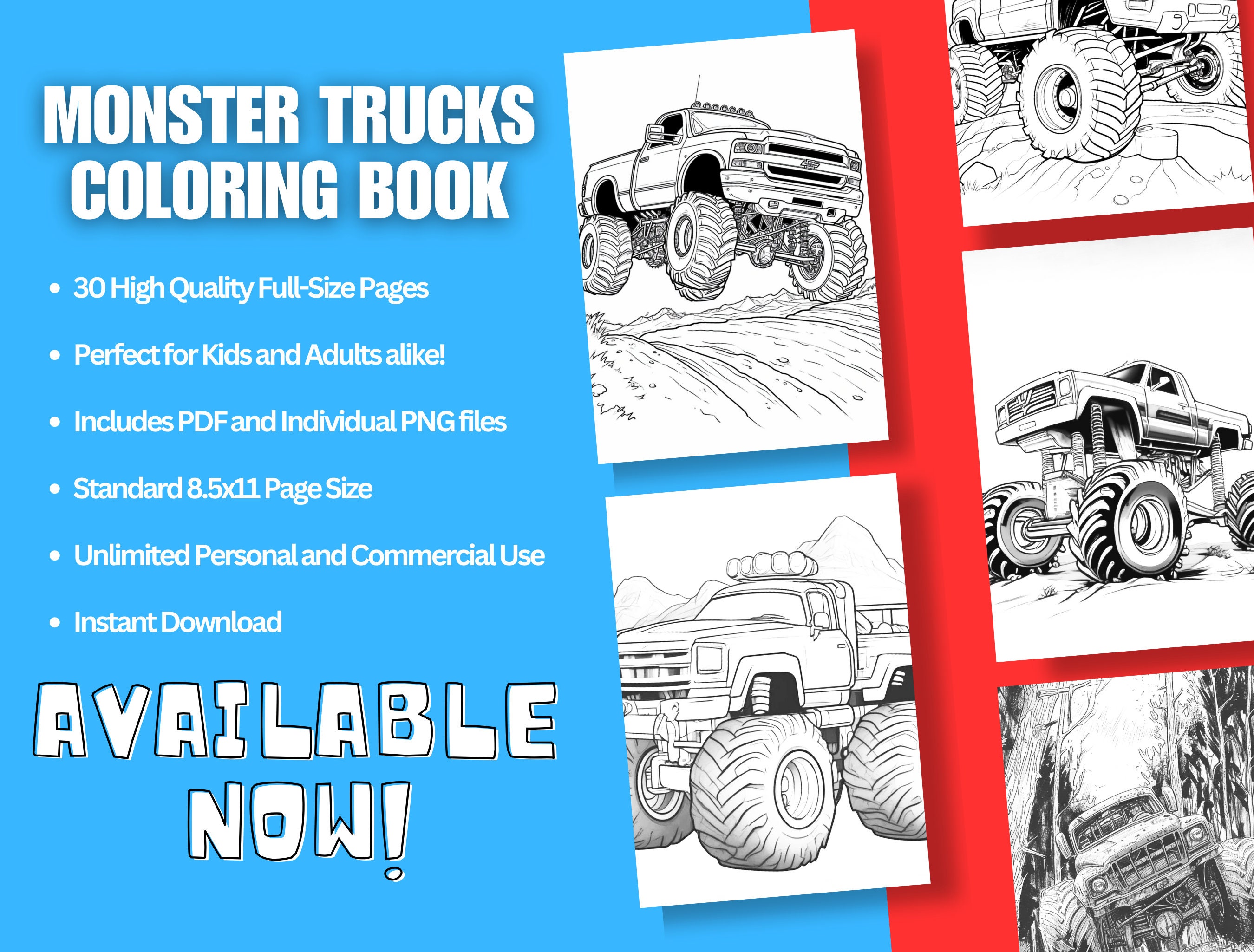 Monster Truck Coloring Book Printable for Monster Truck Coloring ...