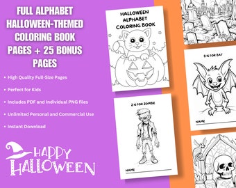 Halloween ABC's Coloring Book For Kids