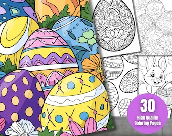 Easter Coloring Pages | Easter Printable with intricate Easter Egg Designs & Easter Bunny Coloring Sheets Easter Activity Pages
