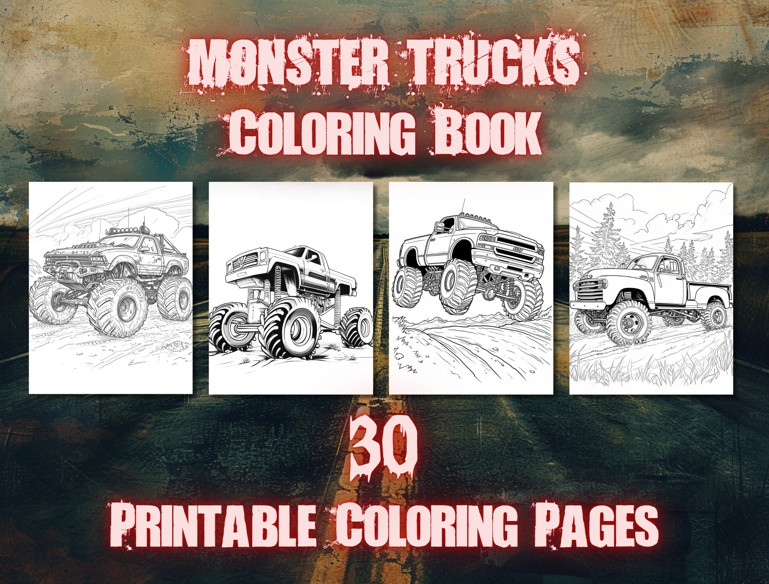 Monster Truck Coloring Book Printable for Monster Truck Coloring ...