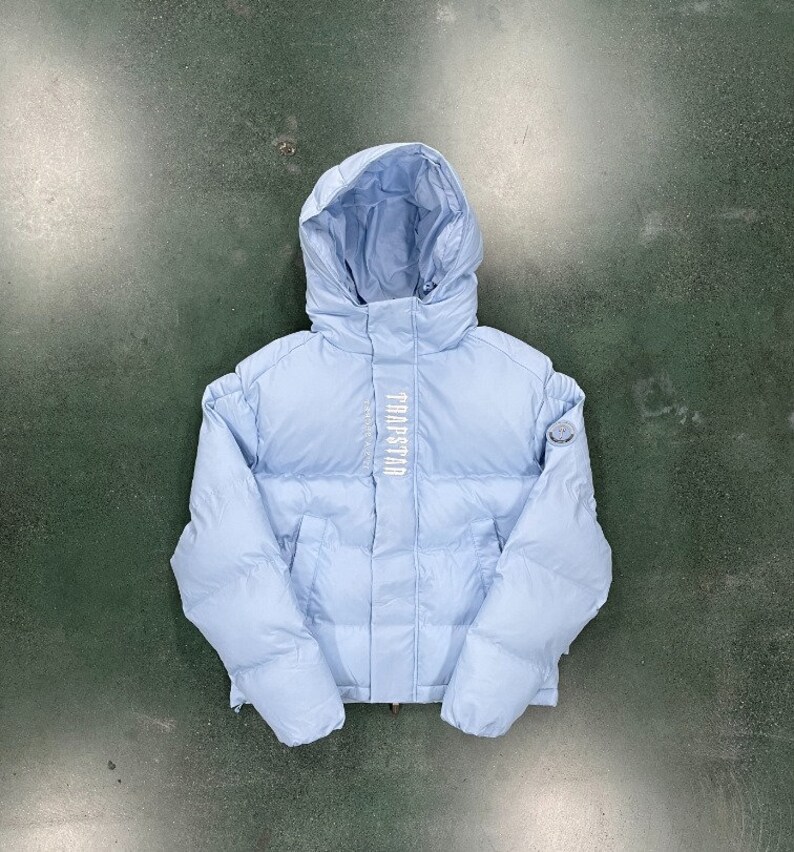 Trapstar Decoded Hooded Puffer 2.0 Jacket Black Gray Etsy Australia