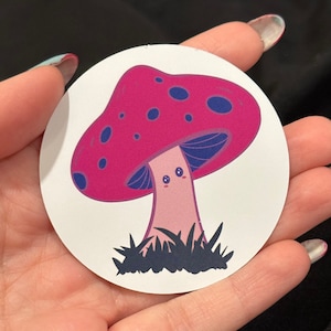 Bisexual Pride Mushroom Sticker - Bisexual Awareness Sticker - Pride Sticker - LGBTQIA+ Sticker - Mushroom Sticker - Cottage Core Sticker