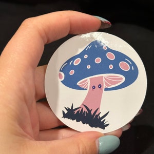 Trans Pride Mushroom Sticker - Trans Awareness Sticker - Pride Sticker - LGBTQIA+ Sticker - Mushroom Sticker - Cottage Core Sticker