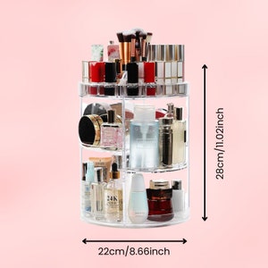 360 Rotating Makeup Organiser, Multi-function Adjustable Spinning Holder, Storage Cosmetic, Skincare, Perfume, Accessories, Beauty, Bedroom image 2