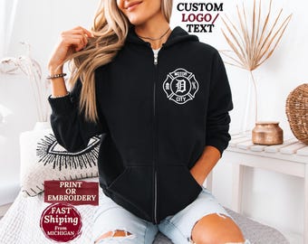 Custom Jacket Personal Embroidered Hoodie Custom Embroidered Monogram Jacket Personalized roman numerals Zipper Customized Zip Up Sweatshirt