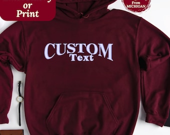 Moletom com logotipo personalizado, logotipo da sua empresa ou logotipo da marca, moletom com logotipo frontal e traseiro, seu design aqui, camiseta com logotipo de equipe, presentes com logotipo da empresa