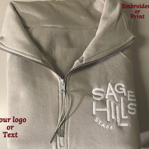Personalized Text Women Quarter Zip Sweatshirt, Custom Text Embroidered half Zip, Personalized Sweatshirt, Custom Sweatshirt, Gifts for Her
