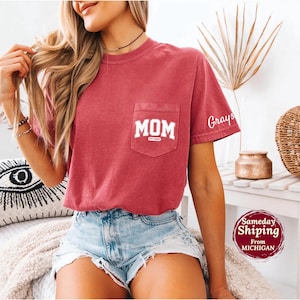 Camiseta de mamá con colores cómodos, regalo de cumpleaños para mamá, regalo del Día de la Madre, regalo para mamá primeriza, regalo para baby shower, camiseta para mamá, camiseta para anuncio de embarazo