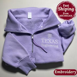 Personalisierter Viertel-Reißverschluss mit Taschen Besticktes Sweatshirt Pullover Monogramm Fleece Personalisierter Mitarbeiter Geschenk Logo Firma Sweatshirt