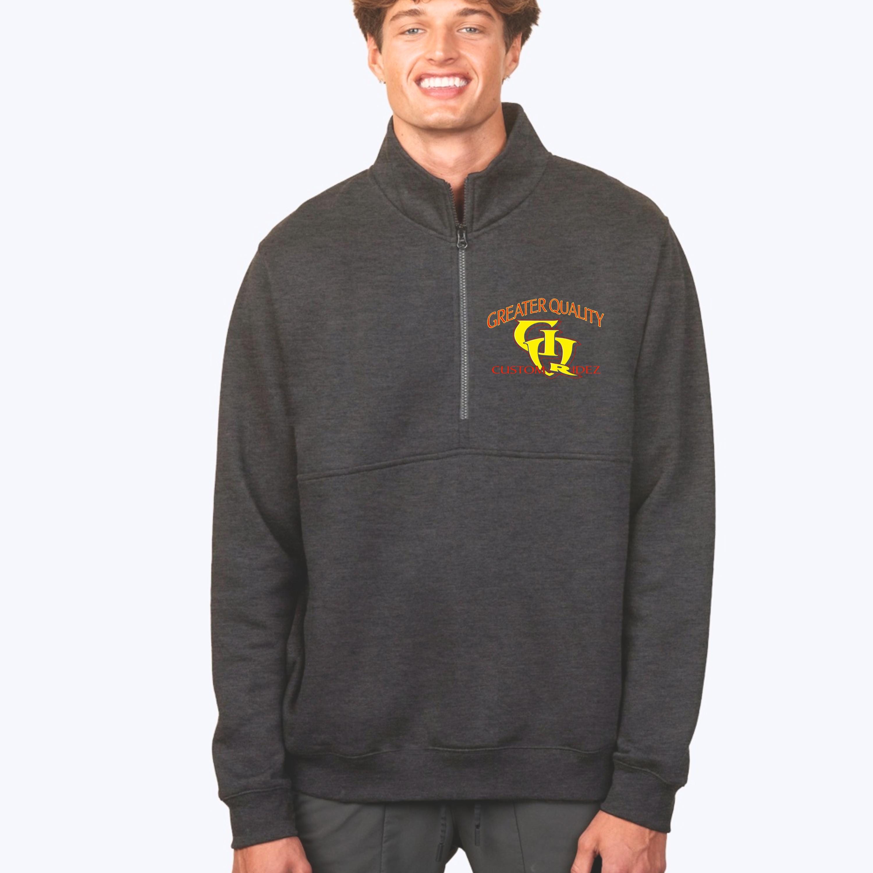 Custom Embroidered Logo Quarter Zip Business Unisex Sweatshirt