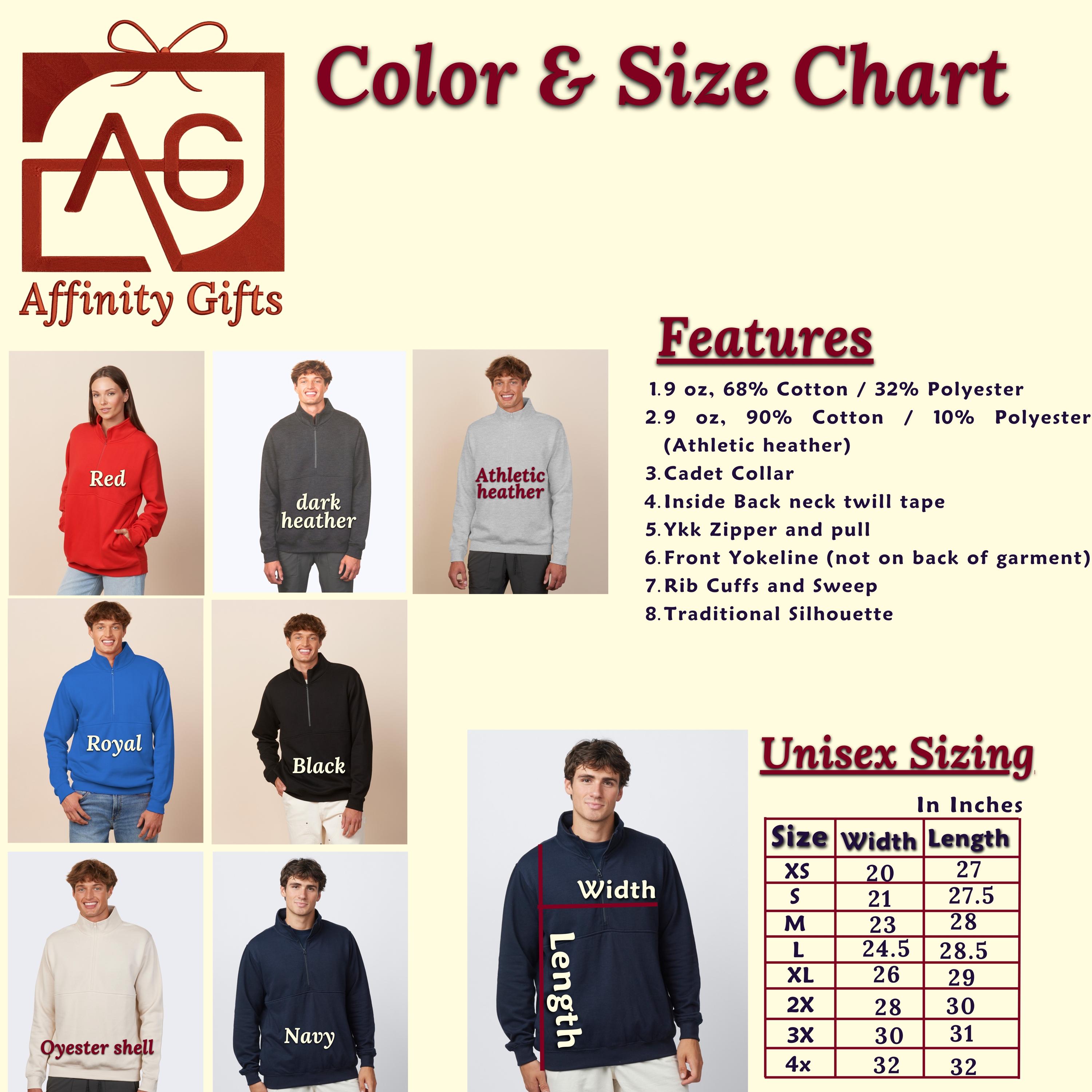 Custom Embroidered Logo Quarter Zip Business Unisex Sweatshirt