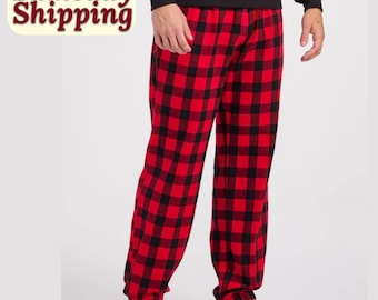 クリスマス チェック柄 パジャマ パンツ クリスマスイブ ファミリー ポケット メンズ パジャマ バッファロー チェック柄 パンツ メンズ フランネル マルチカラー クリスマス ファミリー お揃い パンツ pj