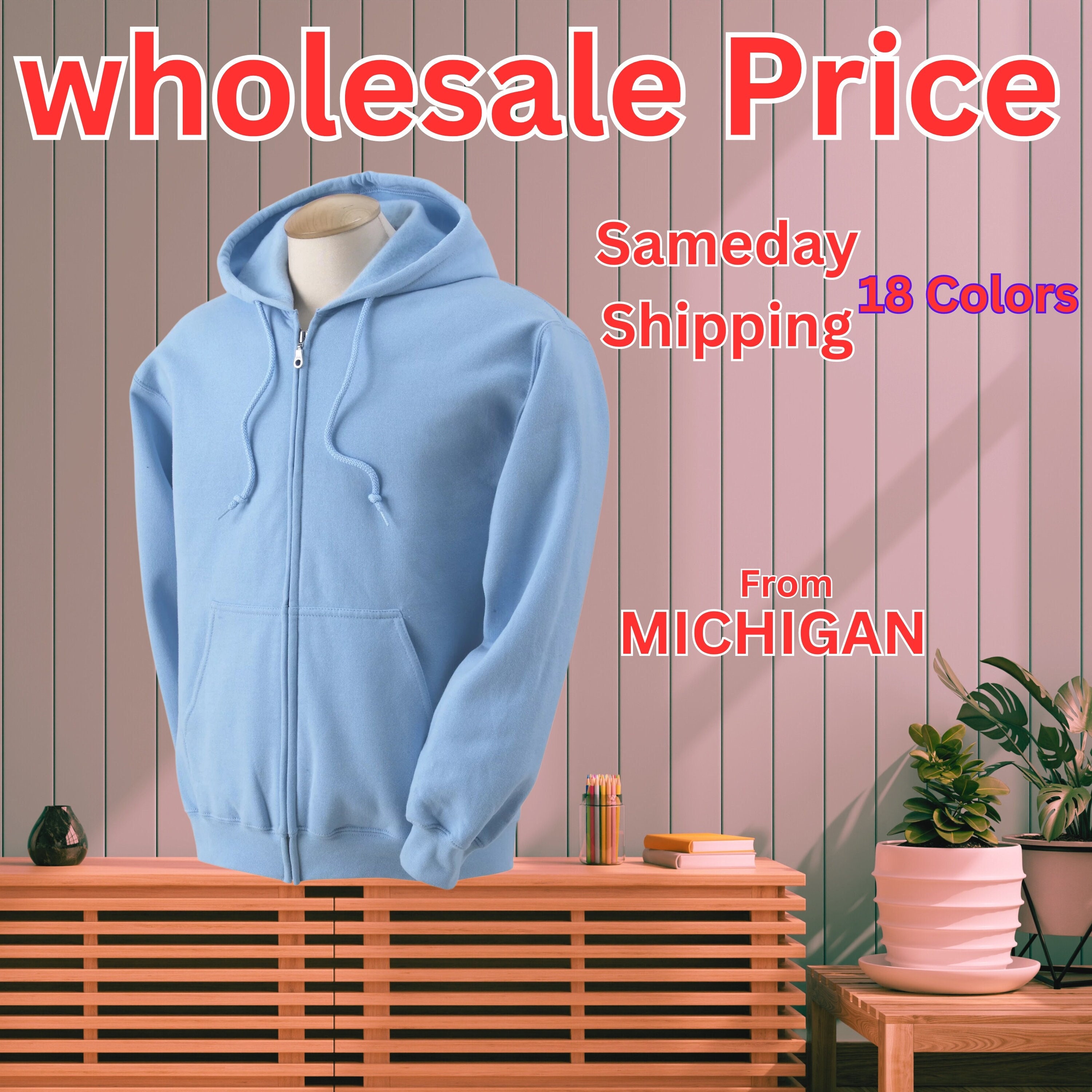 Gildan zip hoodies wholesale sales