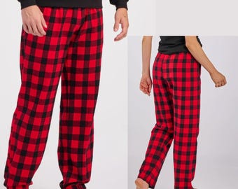 クリスマス チェック柄 新カップル パジャマ パンツ クリスマスイブ ファミリー ポケット メンズ バッファロー チェック柄 パンツ メンズ フランネル ギフト お揃い ラウンジ 大人用 パンツ パジャマ セット