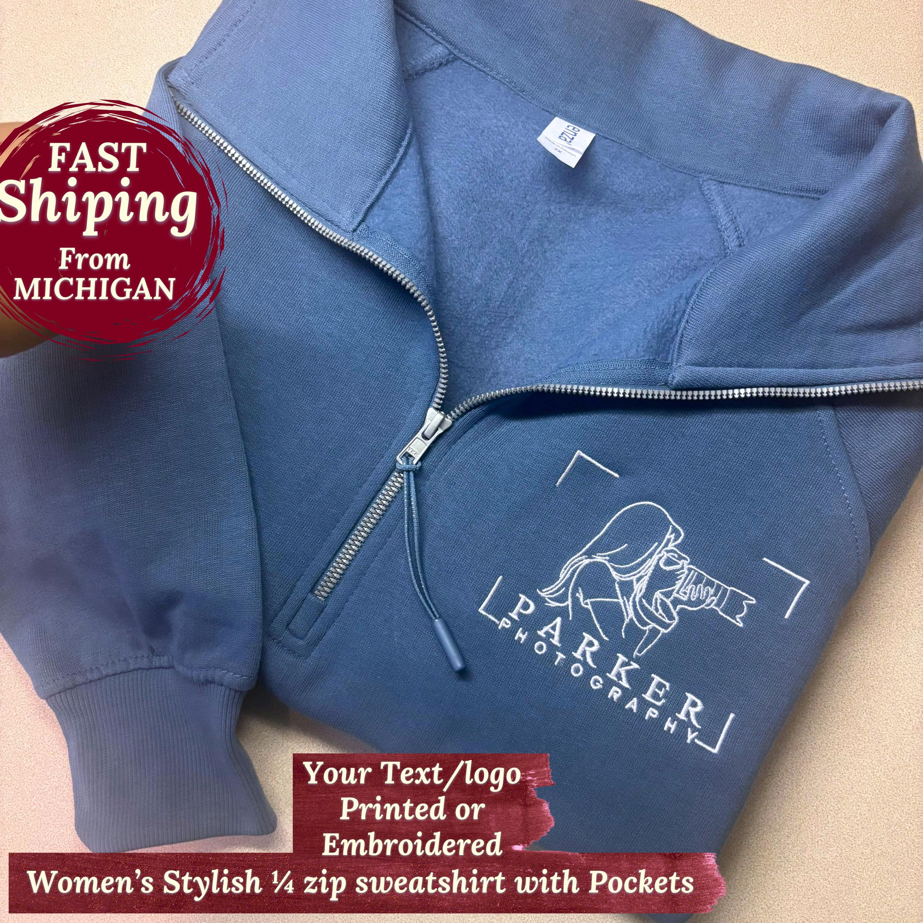 Custom Photographer Quarter Zip Women Sweatshirt Personalized