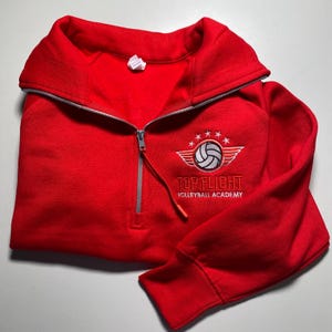 Custom Embroidered Business Logo Zip Sweatshirt Personalized Print Shirt Marketing Business Logo Branding Shirt Monogram Quarter Zip Sweater