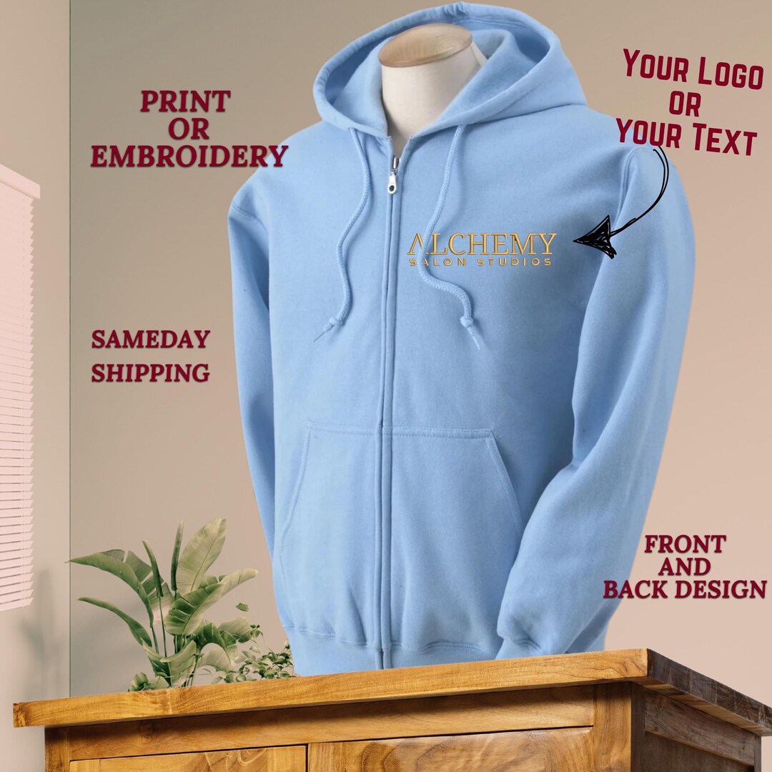 Logo-Labeled Zip-Up Sweatshirt
