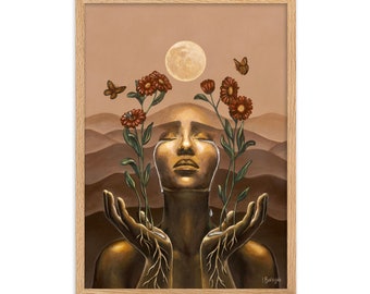 Wooden framed fine art print “HEAL” by Ingrid Bohigas